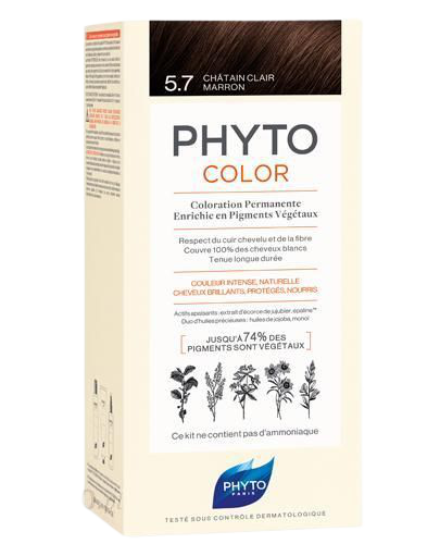 brązowa farba do włosów   Phyto Color Farba Do Włosów 5.7 Jasny Kasztanowy Brąz